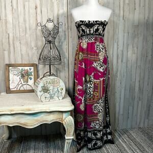 She’s Cool Strapless Maxi Dress with Smocked Top Size Small